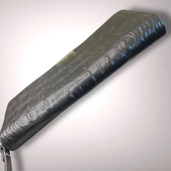 KATE SPADE Rialto Place Neda Black Croc Embossed Leather Zip Wallet/Clutch EUC - Picture 8 of 13